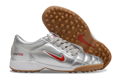 Men's Nike Total 90 II TF Football Shoes - Silver/Red/Brown