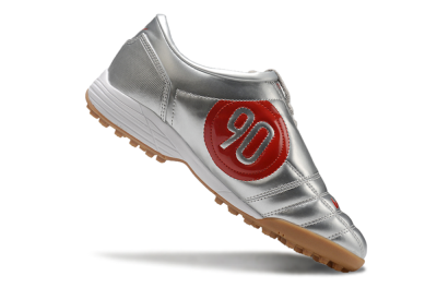 Men's Nike Total 90 II TF Football Shoes - Silver/Red/Brown