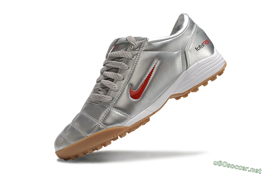 Men's Nike Total 90 II TF Football Shoes - Silver/Red/Brown 5