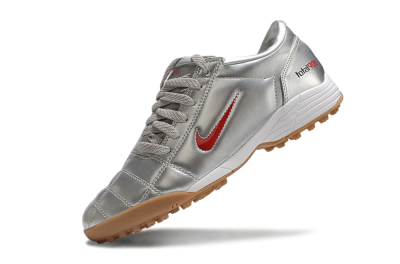Men's Nike Total 90 II TF Football Shoes - Silver/Red/Brown