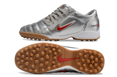 Men's Nike Total 90 II TF Football Shoes - Silver/Red/Brown
