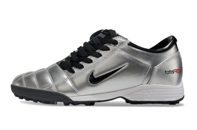 Men's Nike Total 90 II TF Football Shoes - Silver/Black/Red