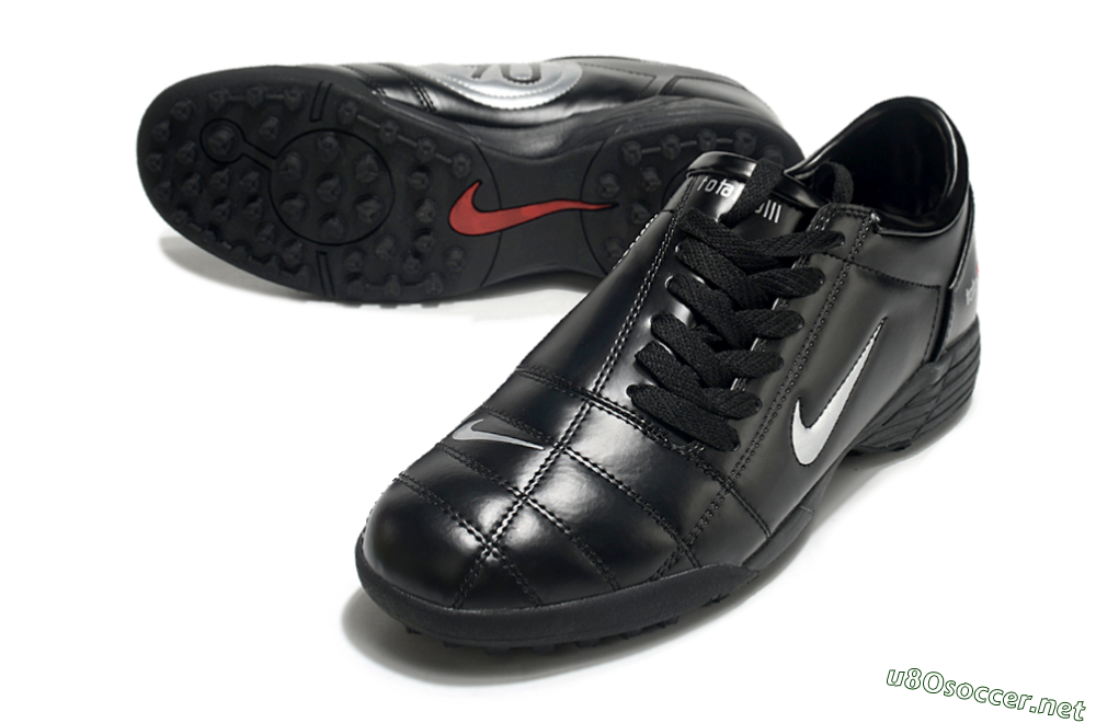 Men's Nike Total 90 II TF Football Shoes - Black/White/Red 3