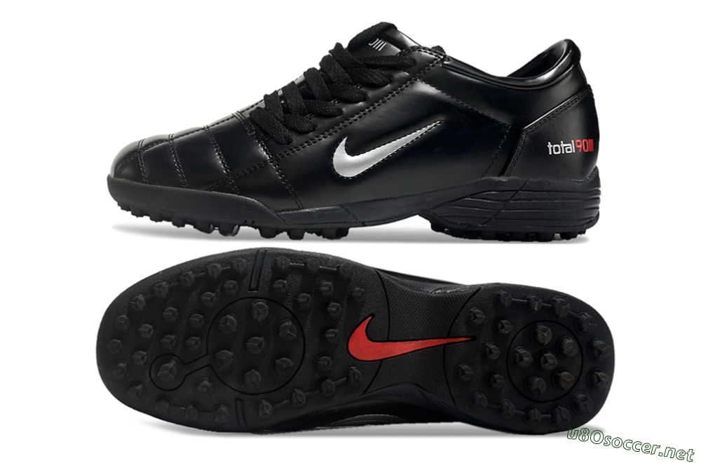Men's Nike Total 90 II TF Football Shoes - Black/White/Red 1