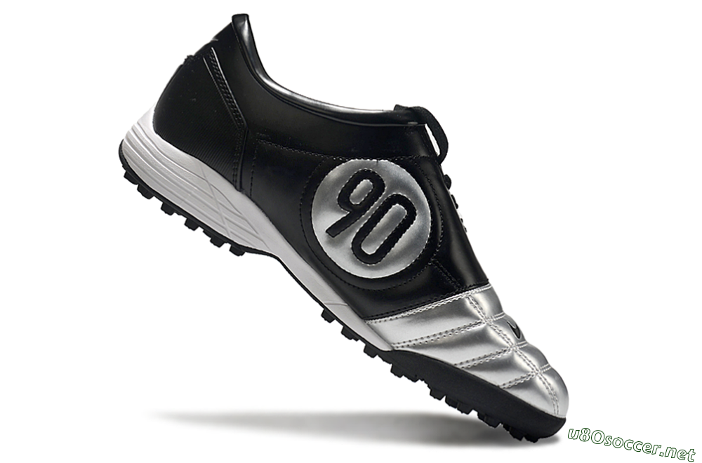 Men's Nike Total 90 II TF Football Shoes - Black/Silver/Red 4