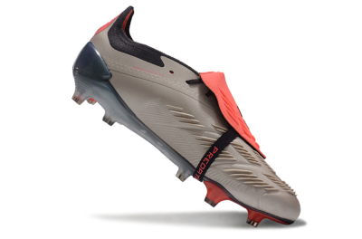 Men's Adidas Predator Elite Foldover Tongue FG Football Boots - Platinum Metallic/Aurora Black/Carbon