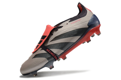 Men's Adidas Predator Elite Foldover Tongue FG Football Boots - Platinum Metallic/Aurora Black/Carbon