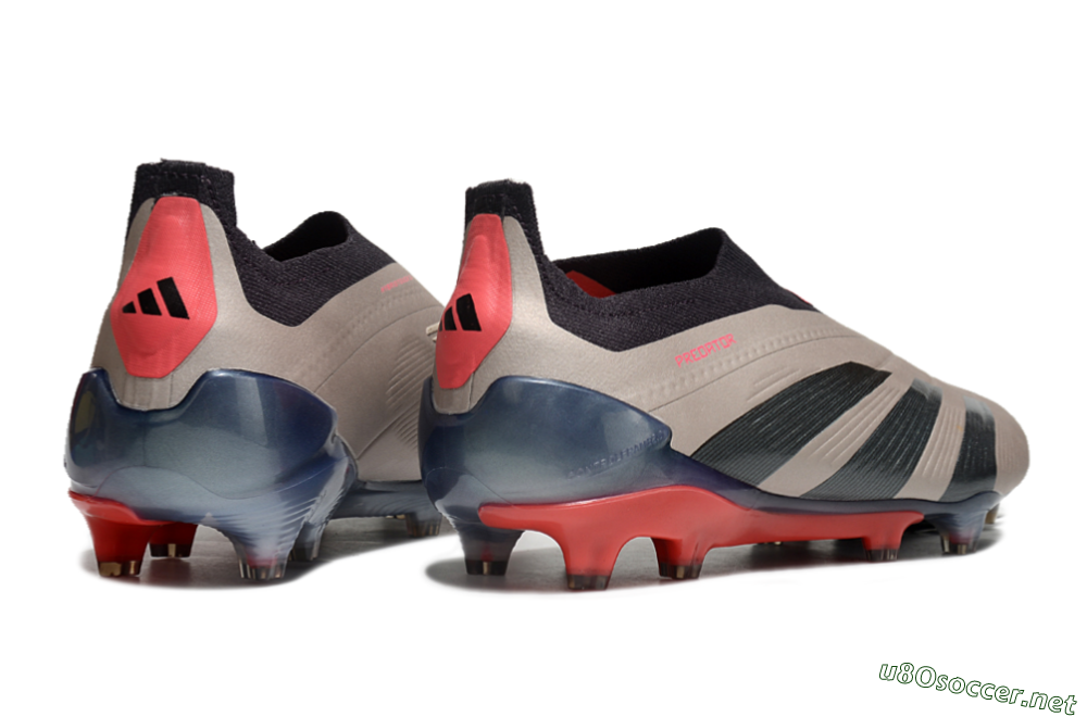 Men's Adidas Predator Elite Laceless FG Football Boots - Platinum Metallic/Aurora Black/Carbon 6