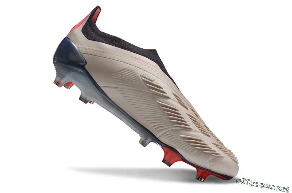 Men's Adidas Predator Elite Laceless FG Football Boots - Platinum Metallic/Aurora Black/Carbon 4