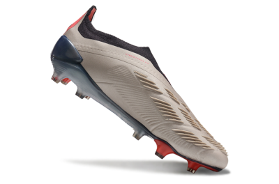 Men's Adidas Predator Elite Laceless FG Football Boots - Platinum Metallic/Aurora Black/Carbon