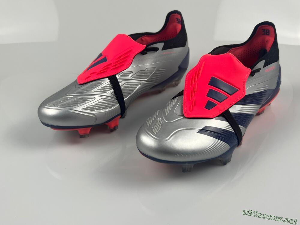 Men's Adidas Predator Elite Foldover Tongue FG Football Boots - Silver/Blue/Red