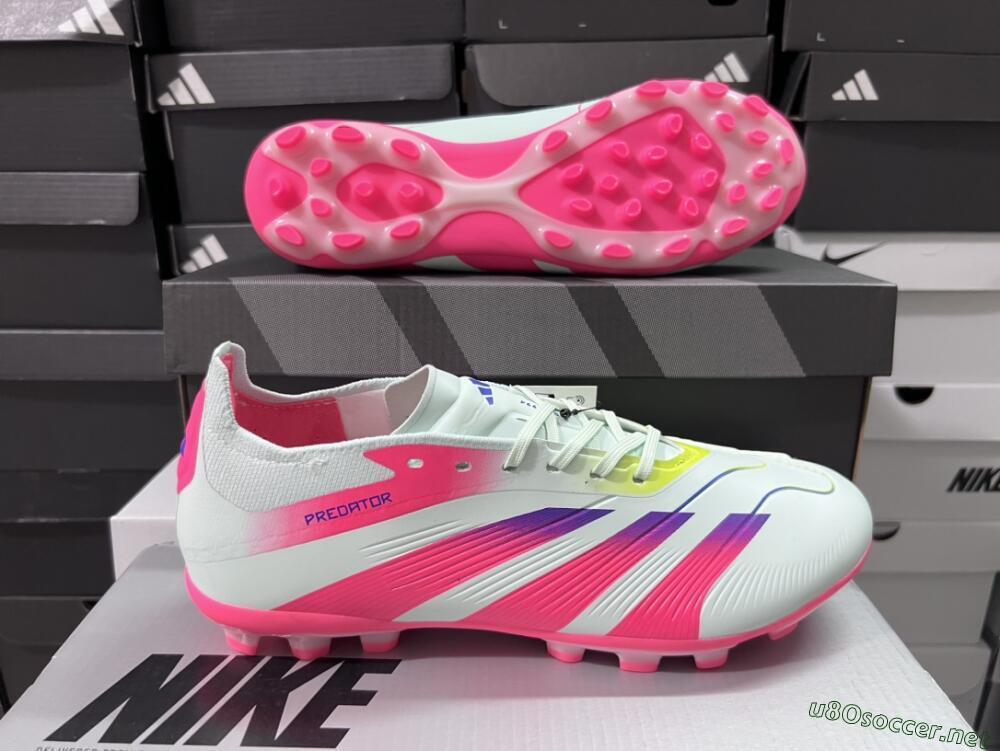 Unisex Adidas Predator Elite 24 MG Football Boots - Jade/Purple/Pink