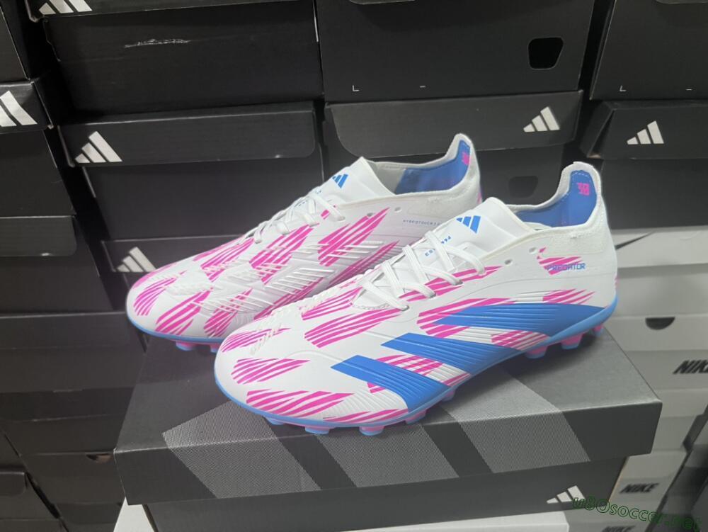Unisex Adidas Predator Elite 24 MG Football Boots - White/Blue/Pink