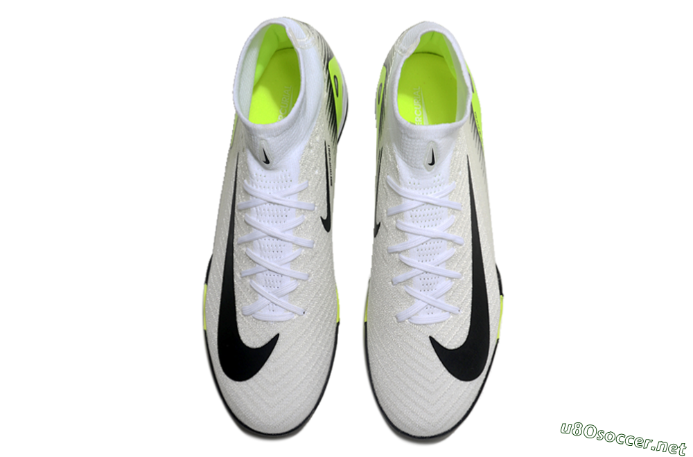 Unisex Nike Air Zoom Mercurial Superfly 10 Elite TF Football Shoes - White/Black/Yellow 4