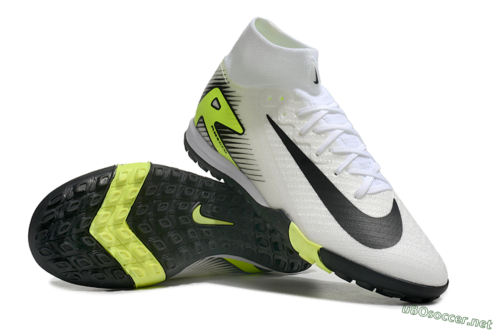 Unisex Nike Air Zoom Mercurial Superfly 10 Elite TF Football Shoes - White/Black/Yellow 3