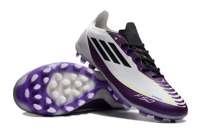 Unisex Messi x Adidas F50 Elite MG Football Boots - White/Black/Purple