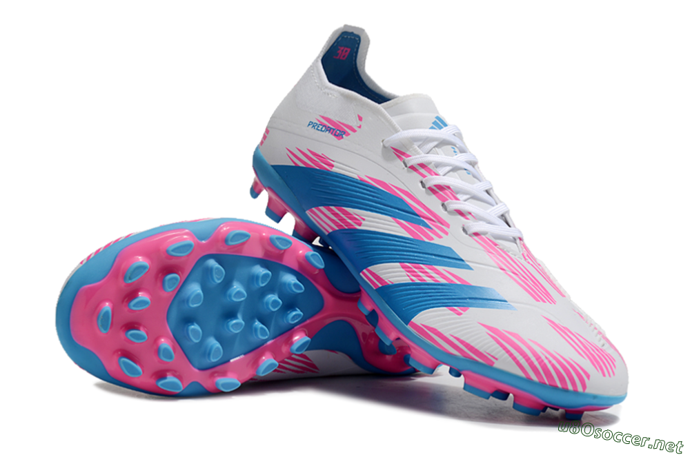 Unisex Adidas Predator Elite 24 MG Football Boots - White/Blue/Pink 3