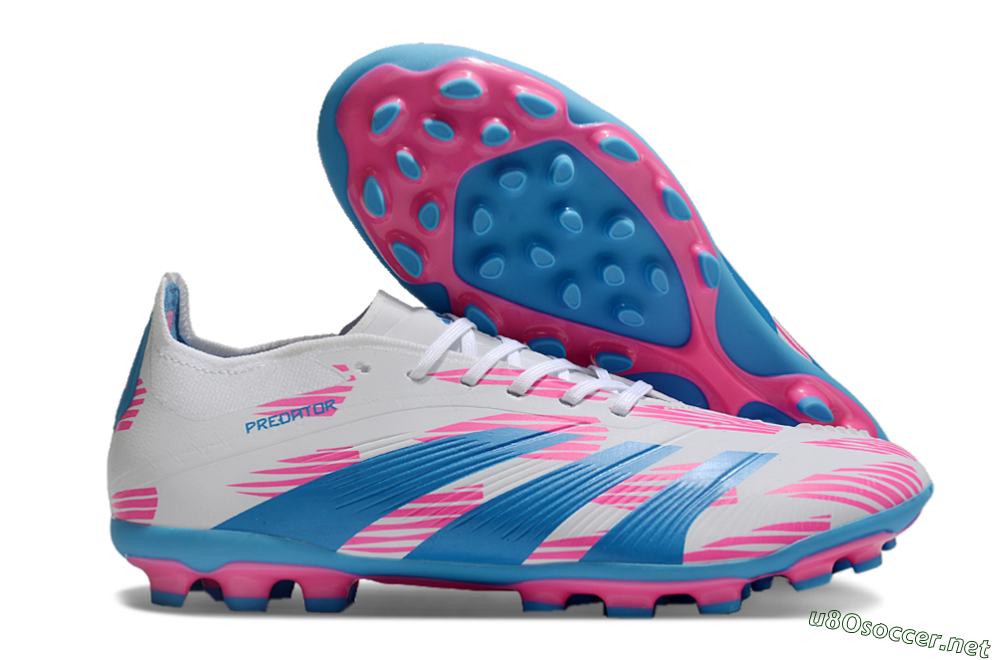 Unisex Adidas Predator Elite 24 MG Football Boots - White/Blue/Pink 2