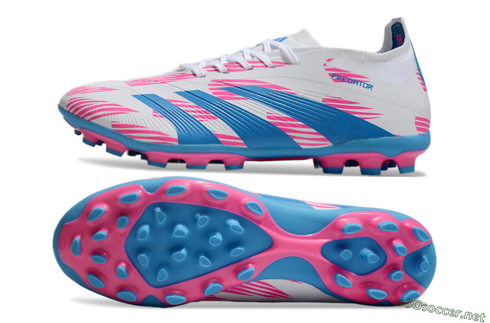 Unisex Adidas Predator Elite 24 MG Football Boots - White/Blue/Pink 1
