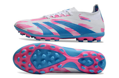 Unisex Adidas Predator Elite 24 MG Football Boots - White/Blue/Pink