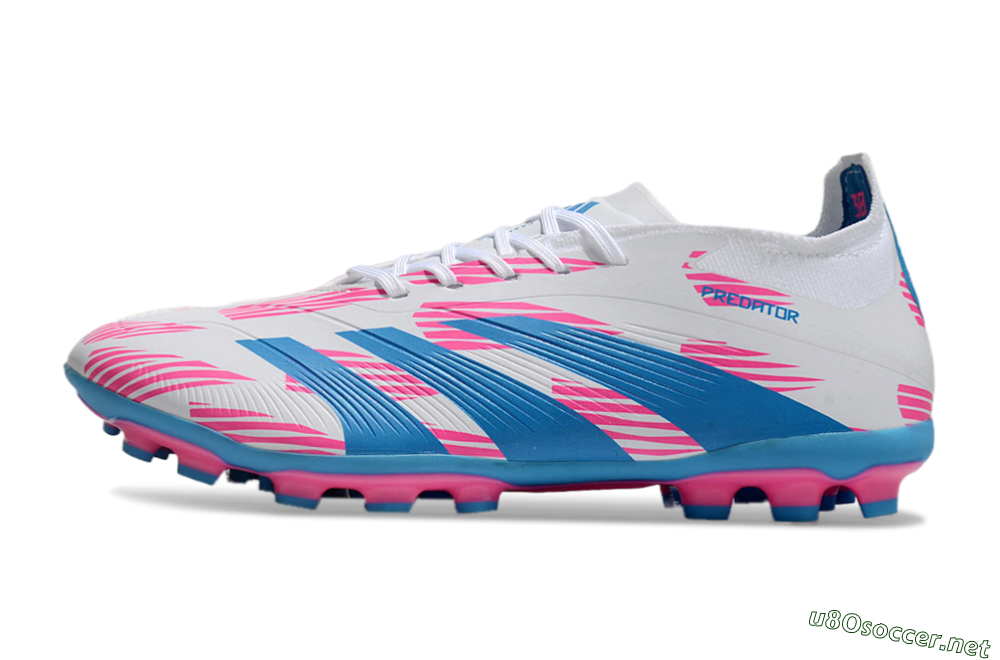 Unisex Adidas Predator Elite 24 MG Football Boots - White/Blue/Pink 0