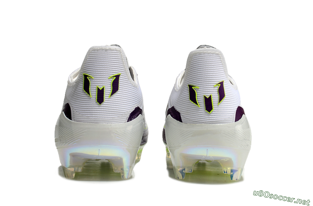Unisex Messi x Adidas F50 Elite FG Football Boots - White/Black/Purple 7