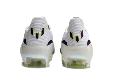 Unisex Messi x Adidas F50 Elite FG Football Boots - White/Black/Purple