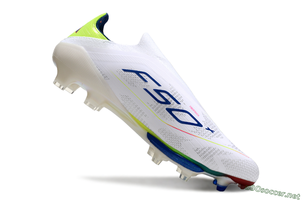 Unisex Adidas F50+ Lightstrike Elite FG Football Boots - White/Blue/Yellow 5