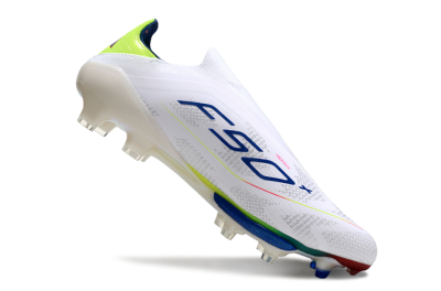 Unisex Adidas F50+ Lightstrike Elite FG Football Boots - White/Blue/Yellow