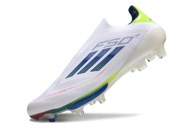 Unisex Adidas F50+ Lightstrike Elite FG Football Boots - White/Blue/Yellow