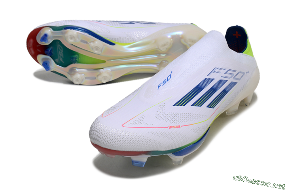 Unisex Adidas F50+ Lightstrike Elite FG Football Boots - White/Blue/Yellow 3