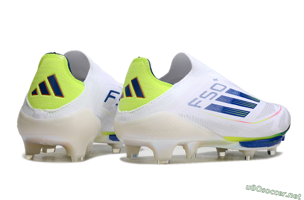 Unisex Adidas F50+ Lightstrike Elite FG Football Boots - White/Blue/Yellow 7