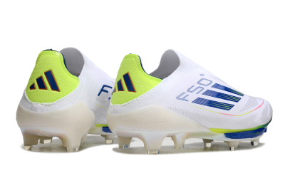 Unisex Adidas F50+ Lightstrike Elite FG Football Boots - White/Blue/Yellow