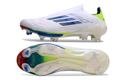 Unisex Adidas F50+ Lightstrike Elite FG Football Boots - White/Blue/Yellow