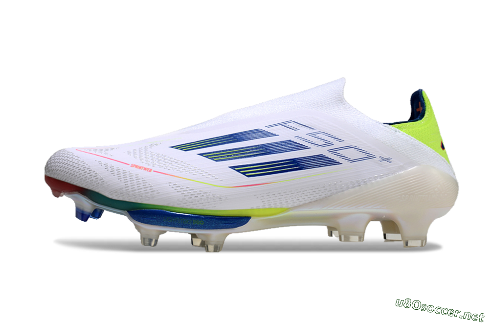 Unisex Adidas F50+ Lightstrike Elite FG Football Boots - White/Blue/Yellow 0