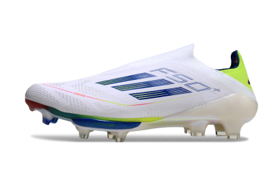 Unisex Adidas F50+ Lightstrike Elite FG Football Boots - White/Blue/Yellow