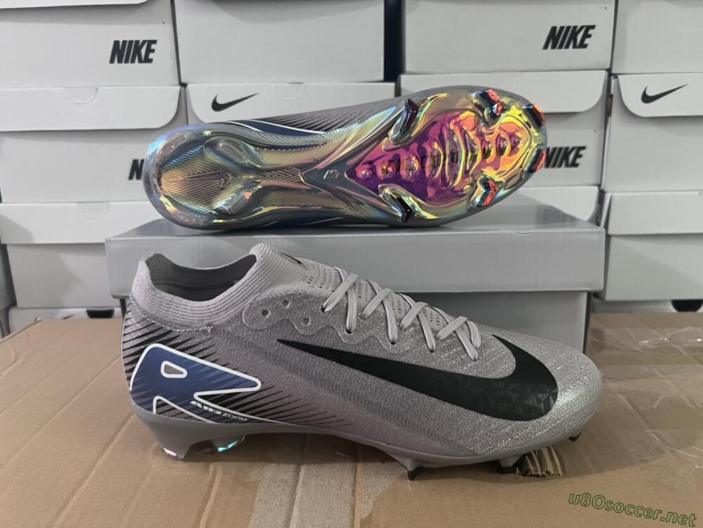 Unisex Nike Air Zoom Mercurial Vapor 16 Elite FG Football Boots - Grey/Black/Blue