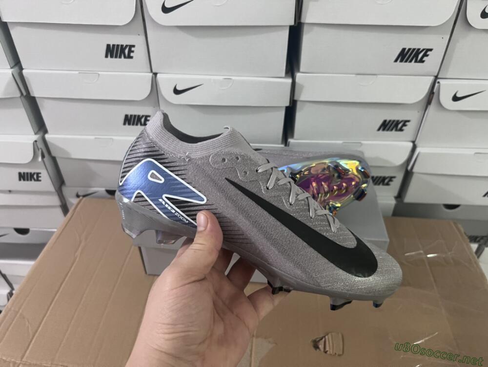 Unisex Nike Air Zoom Mercurial Vapor 16 Elite FG Football Boots - Grey/Black/Blue