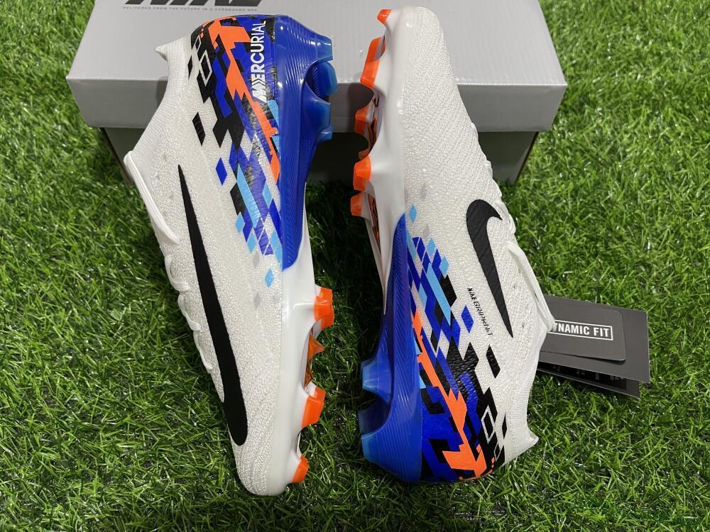 Unisex Nike Air Zoom Mercurial Vapor 16 Elite FG Football Boots - White/Black/Blue/Orange