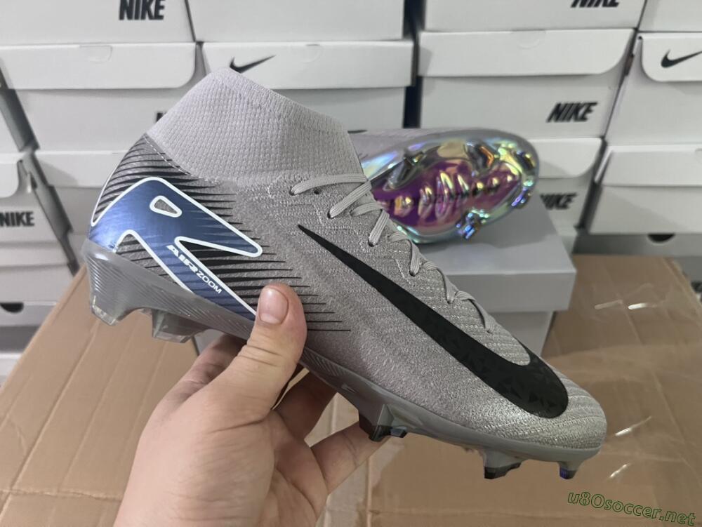 Unisex Nike Mercurial Superfly 10 Elite FG Football Boots - Grey/Black/Blue/Gold