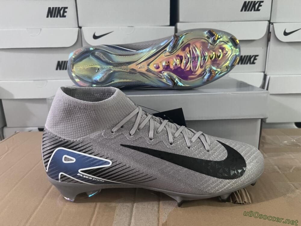 Unisex Nike Mercurial Superfly 10 Elite FG Football Boots - Grey/Black/Blue/Gold