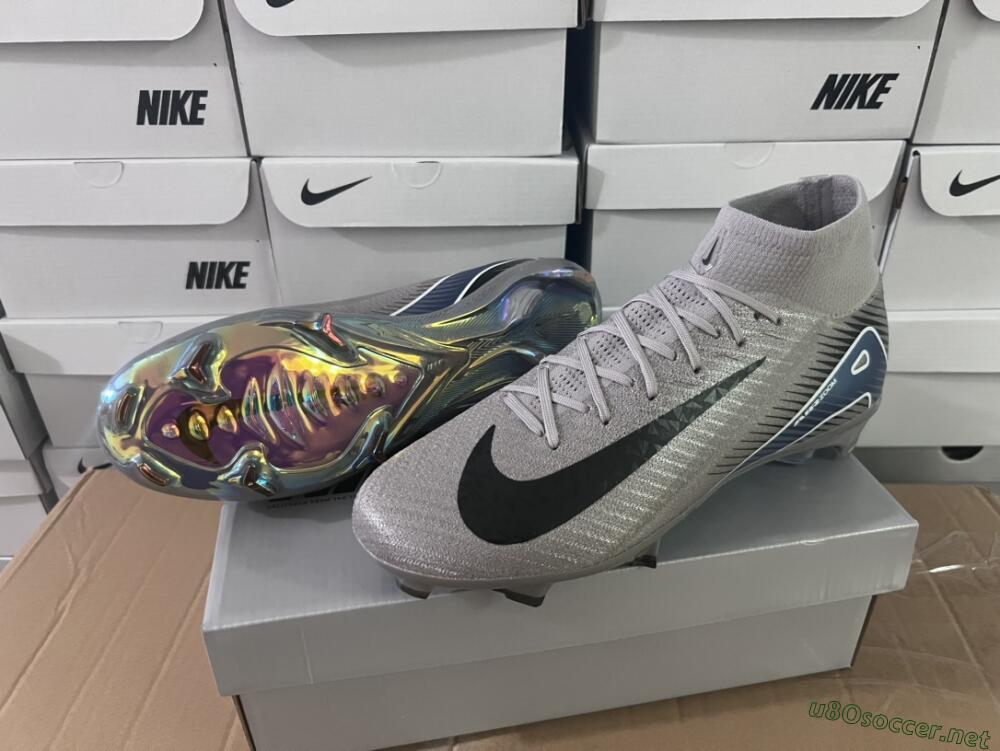 Unisex Nike Mercurial Superfly 10 Elite FG Football Boots - Grey/Black/Blue/Gold