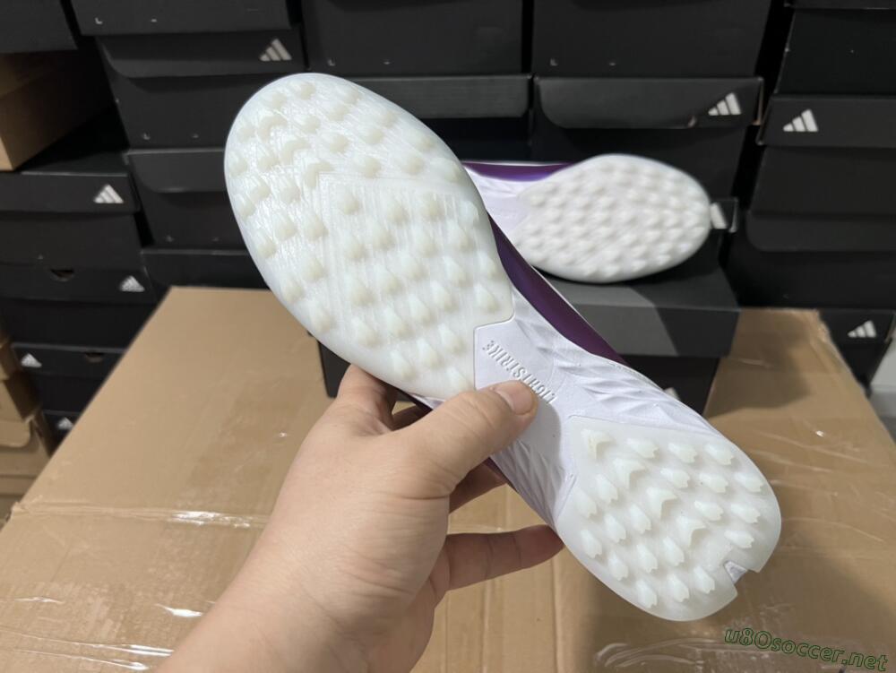 Unisex Adidas F50 Elite TF Football Shoes - White/Black/Purple