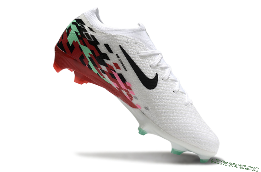 Unisex Nike Air Zoom Mercurial Vapor 16 Elite FG Football Boots - White/Black/Pink/Green 4
