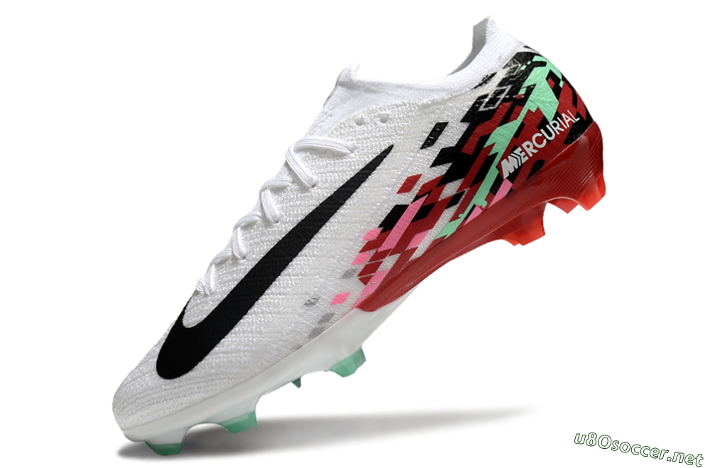 Unisex Nike Air Zoom Mercurial Vapor 16 Elite FG Football Boots - White/Black/Pink/Green 5