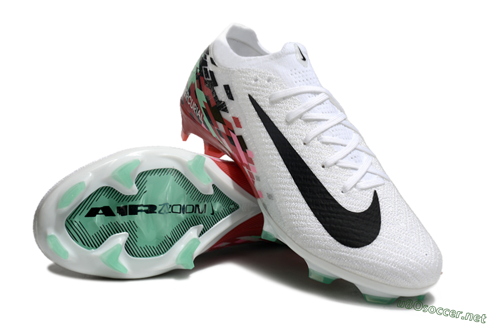 Unisex Nike Air Zoom Mercurial Vapor 16 Elite FG Football Boots - White/Black/Pink/Green 3