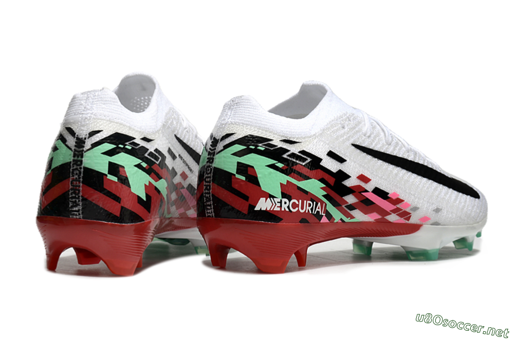 Unisex Nike Air Zoom Mercurial Vapor 16 Elite FG Football Boots - White/Black/Pink/Green 6