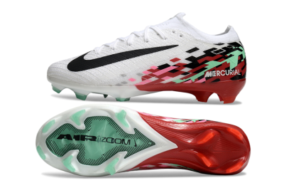 Unisex Nike Air Zoom Mercurial Vapor 16 Elite FG Football Boots - White/Black/Pink/Green