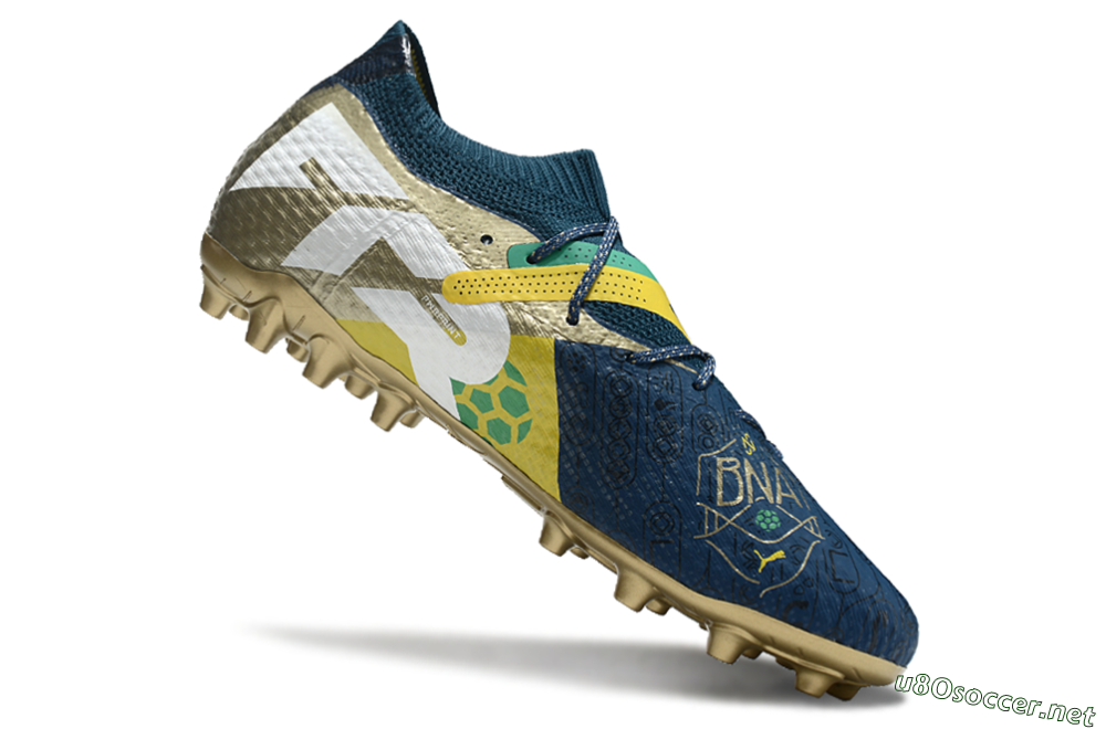 Men's Puma Future Ultimate MG Football Boots - Blue/White/Gold 4