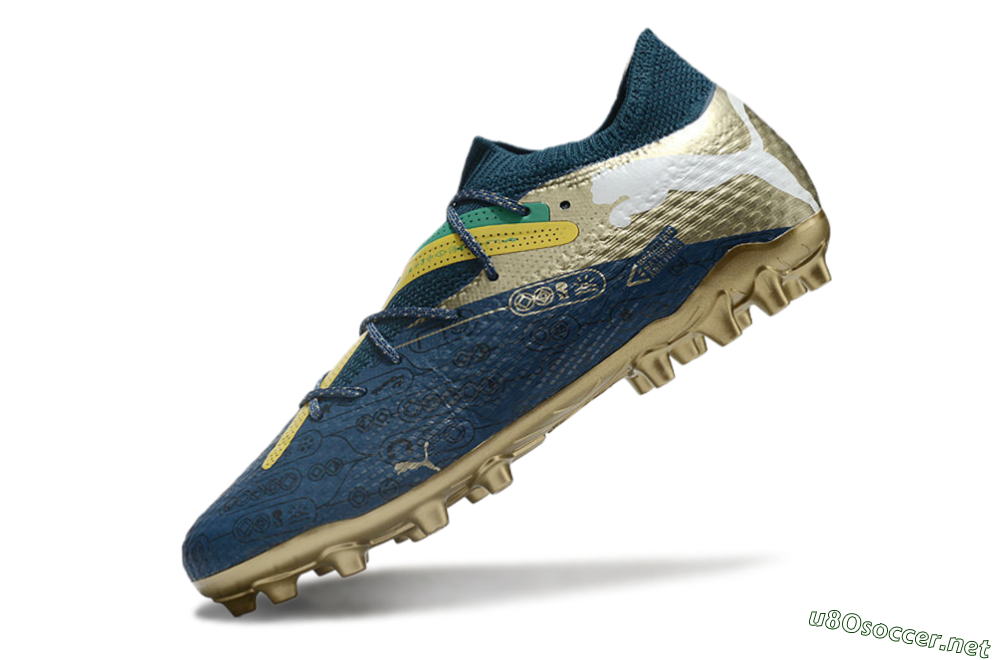 Men's Puma Future Ultimate MG Football Boots - Blue/White/Gold 5